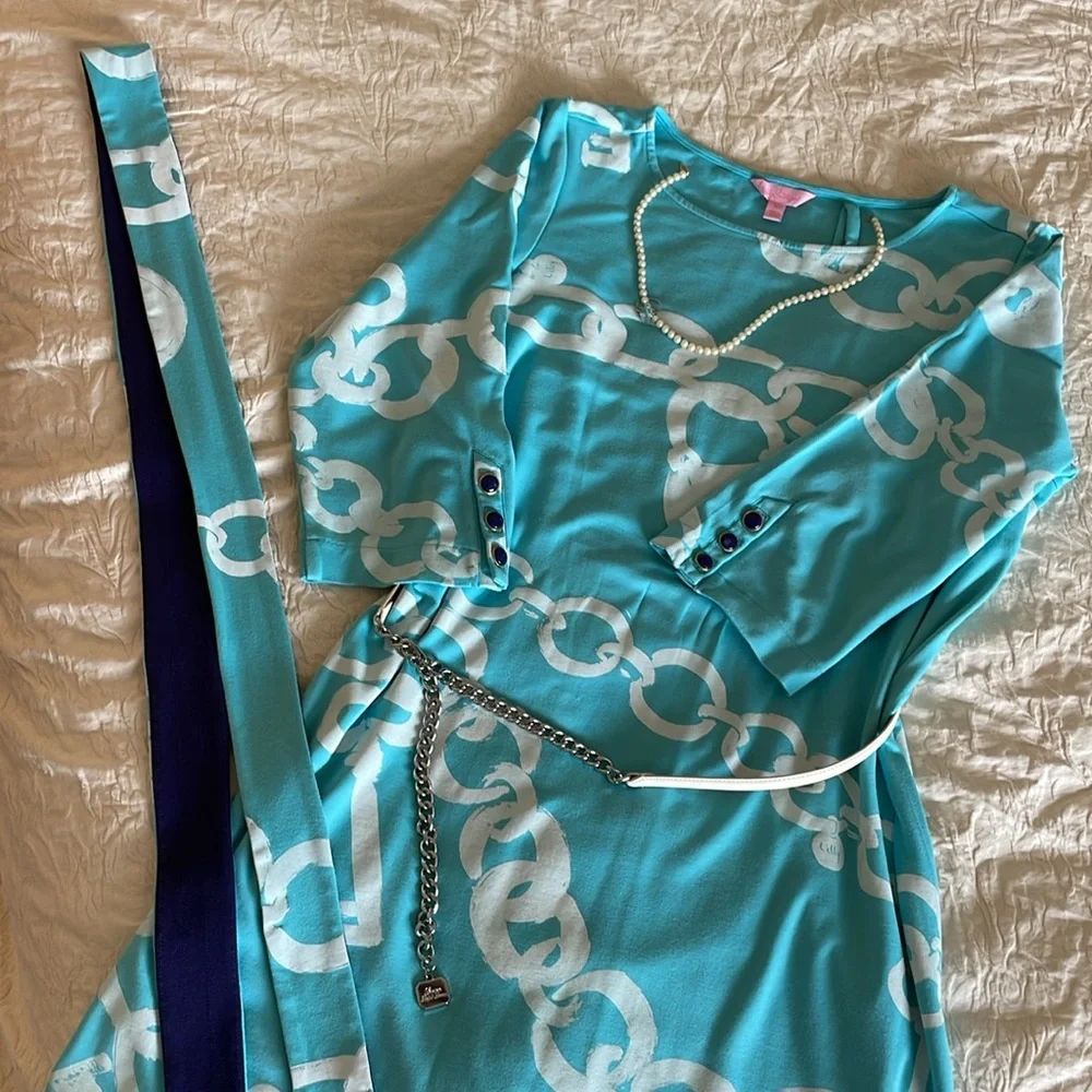Lilly Pulitzer ~ Chain Print Jersey Dress - Picture 8 of 11